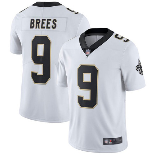 Men New Orleans Saints Limited White Drew Brees Road Jersey NFL Football #9 Vapor Untouchable Jersey